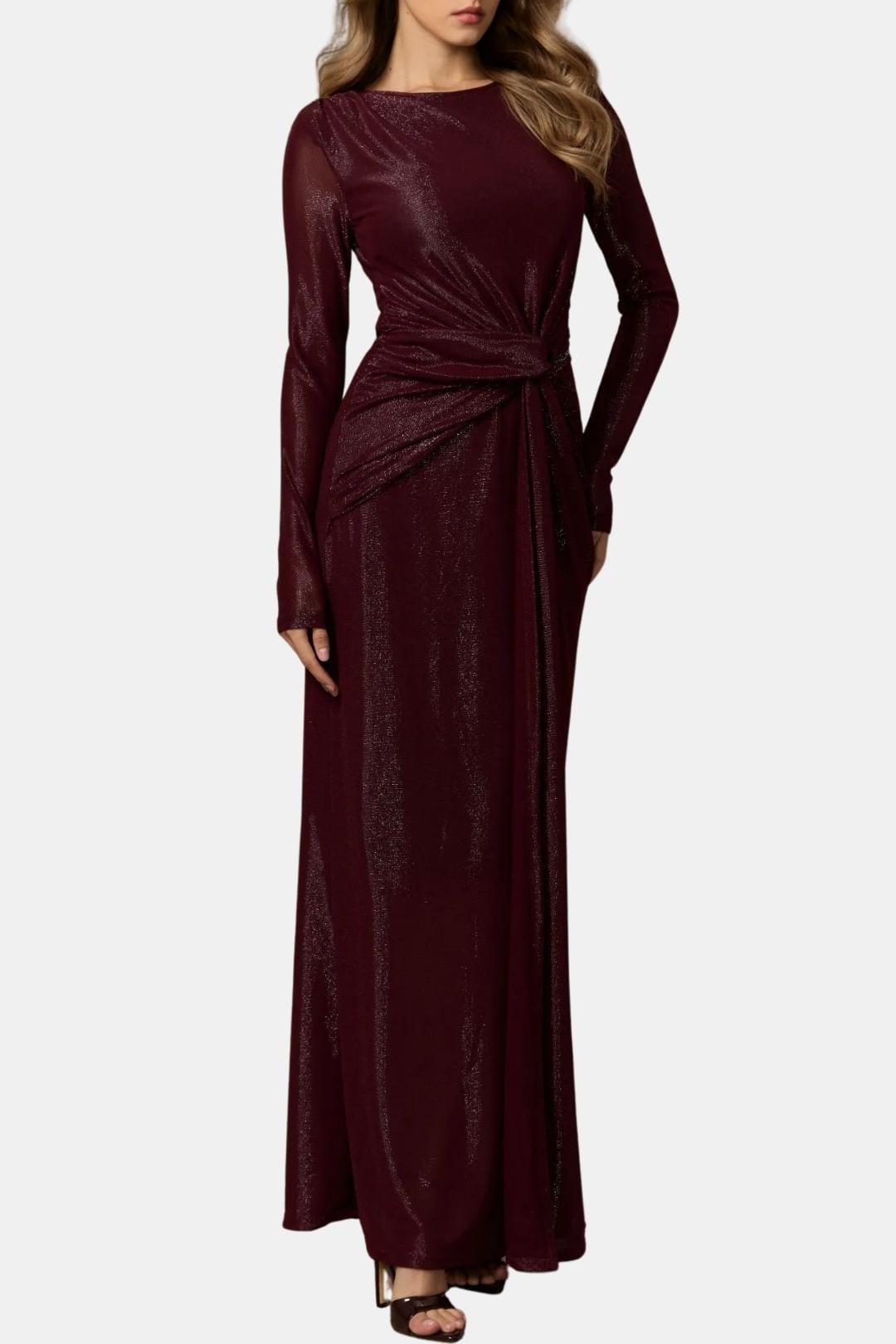 Image of Willow | Women's Long Sleeve Knot Front Maxi Dress