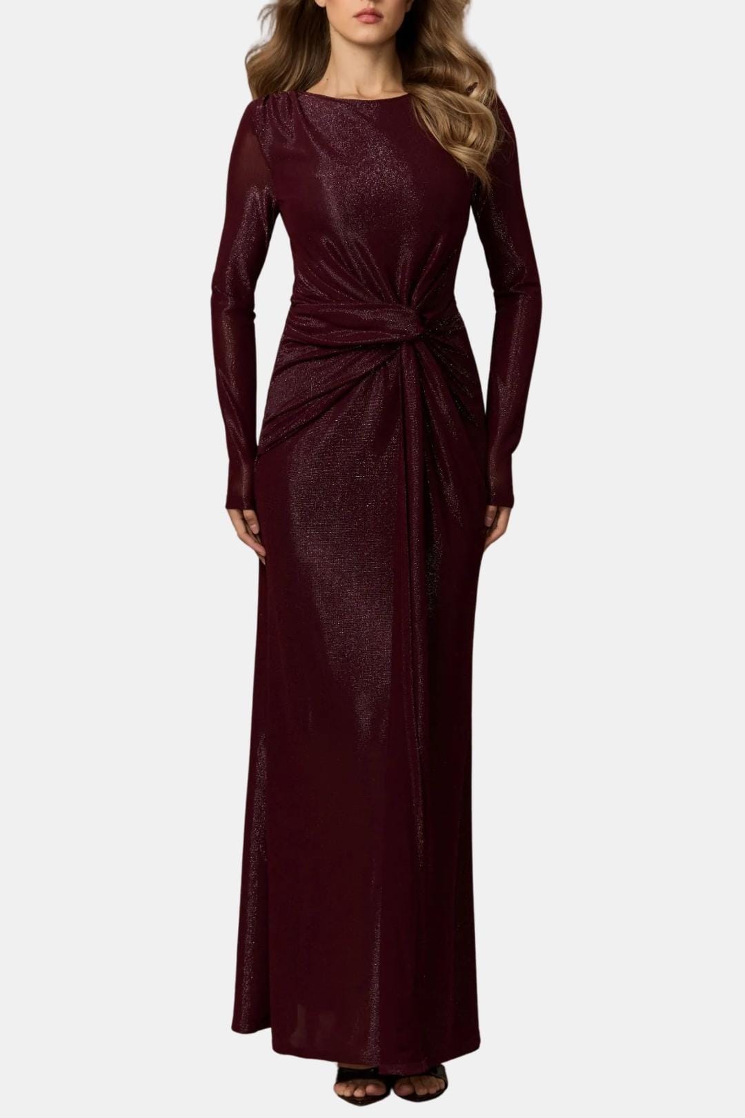 Image of Willow | Women's Long Sleeve Knot Front Maxi Dress