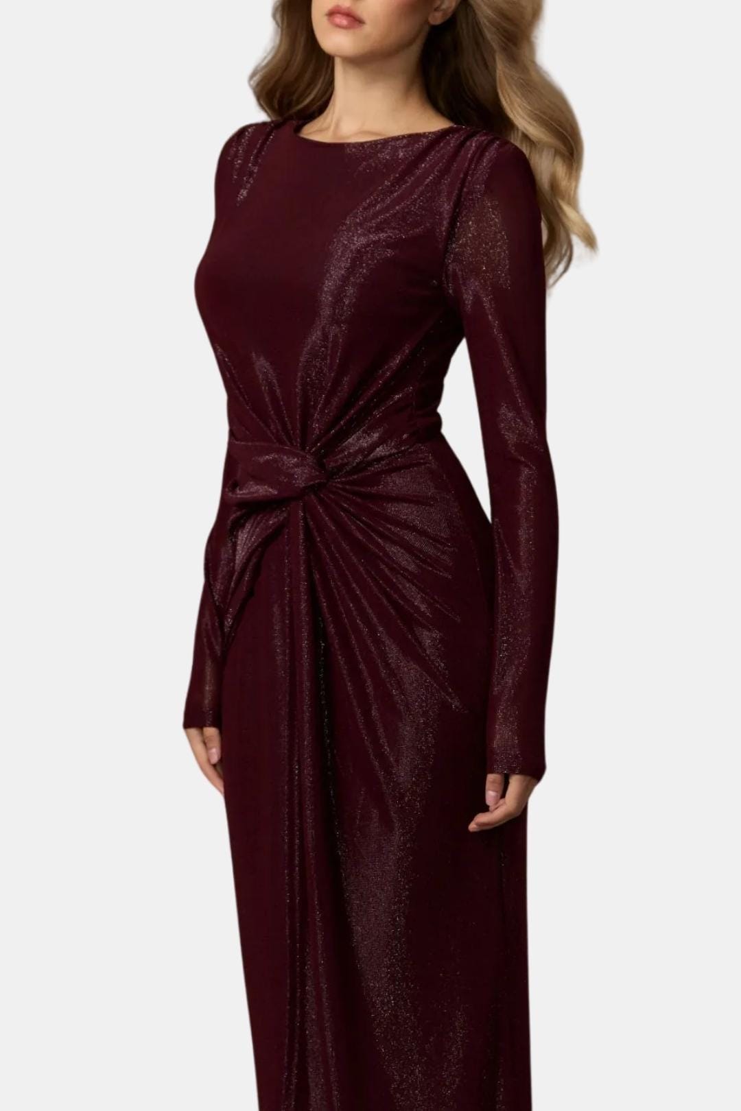 Image of Willow | Women's Long Sleeve Knot Front Maxi Dress