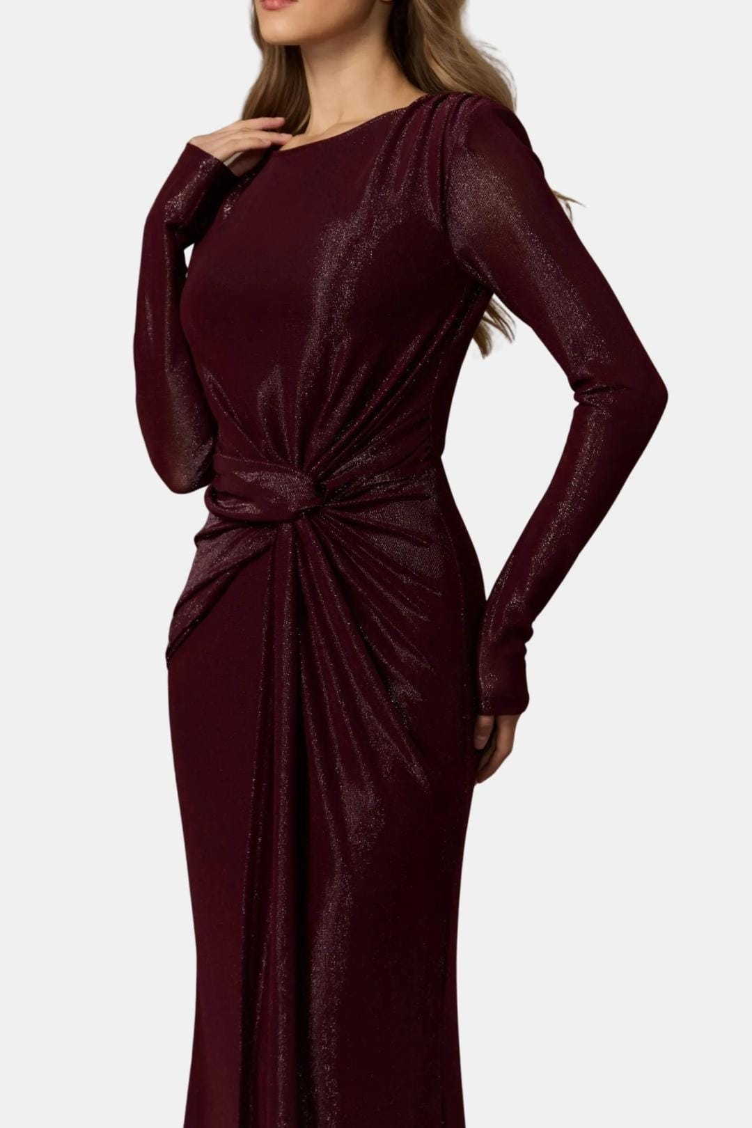 Image of Willow | Women's Long Sleeve Knot Front Maxi Dress
