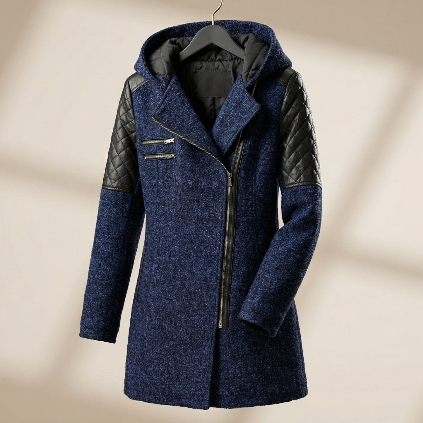 Image of Winnie | Women's Hooded Asymmetrical Zip Front Coat