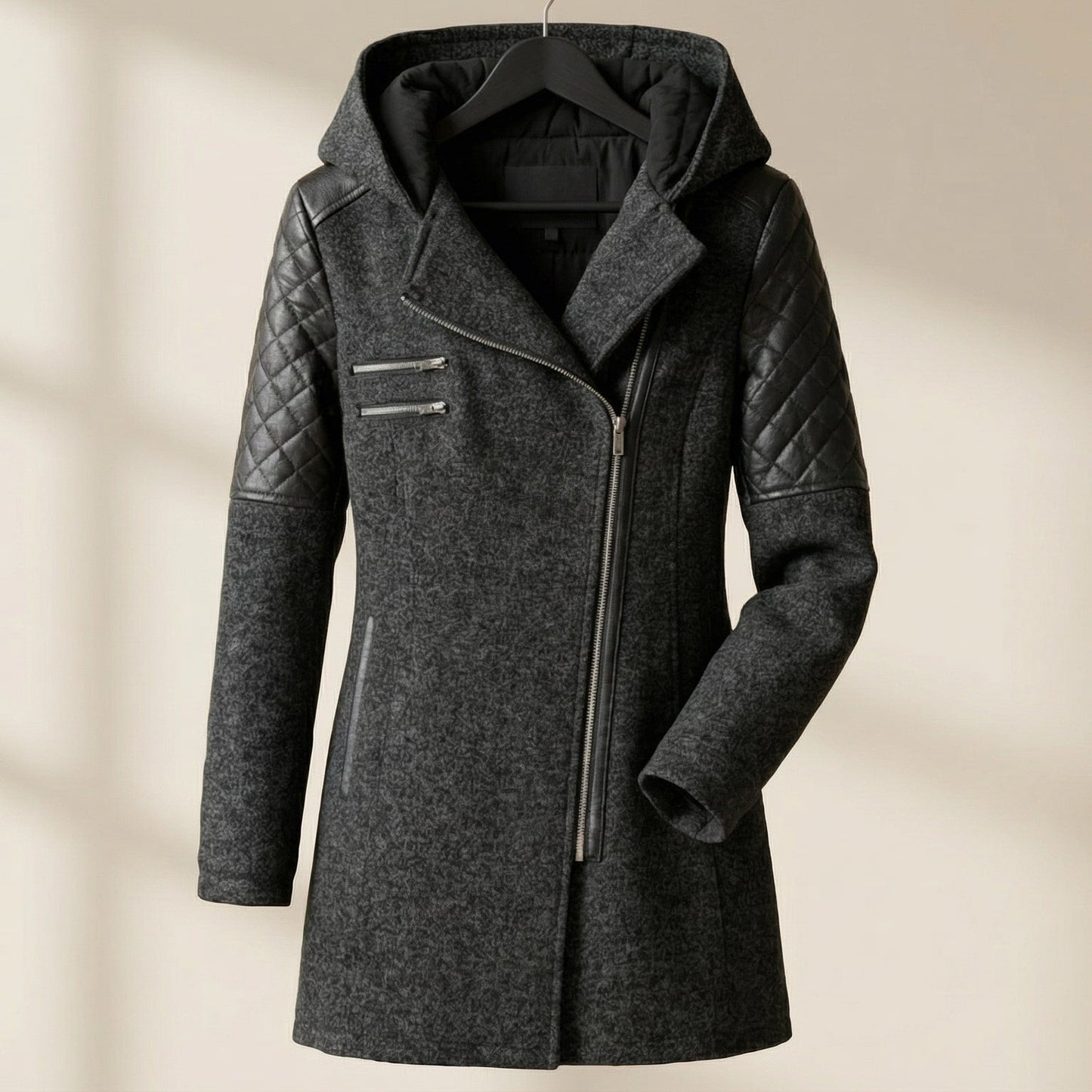 Image of Winnie | Women's Hooded Asymmetrical Zip Front Coat