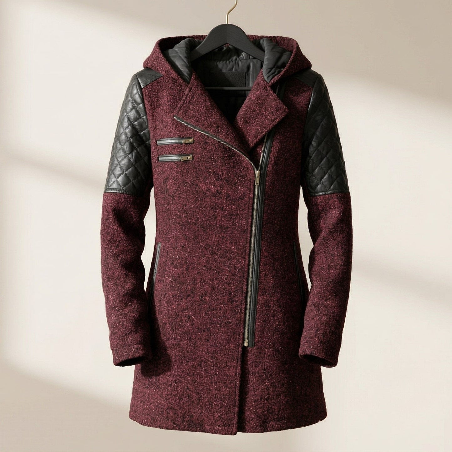 Image of Winnie | Women's Hooded Asymmetrical Zip Front Coat