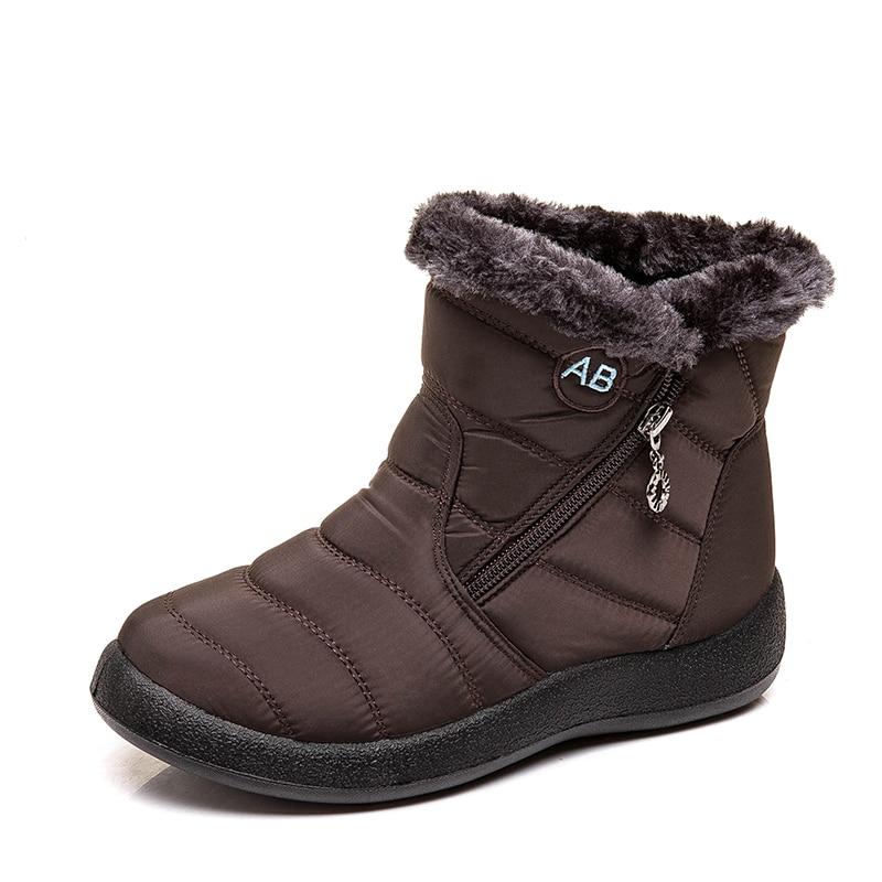 Winter Ankle Boots with Fleece Lining and Zipper