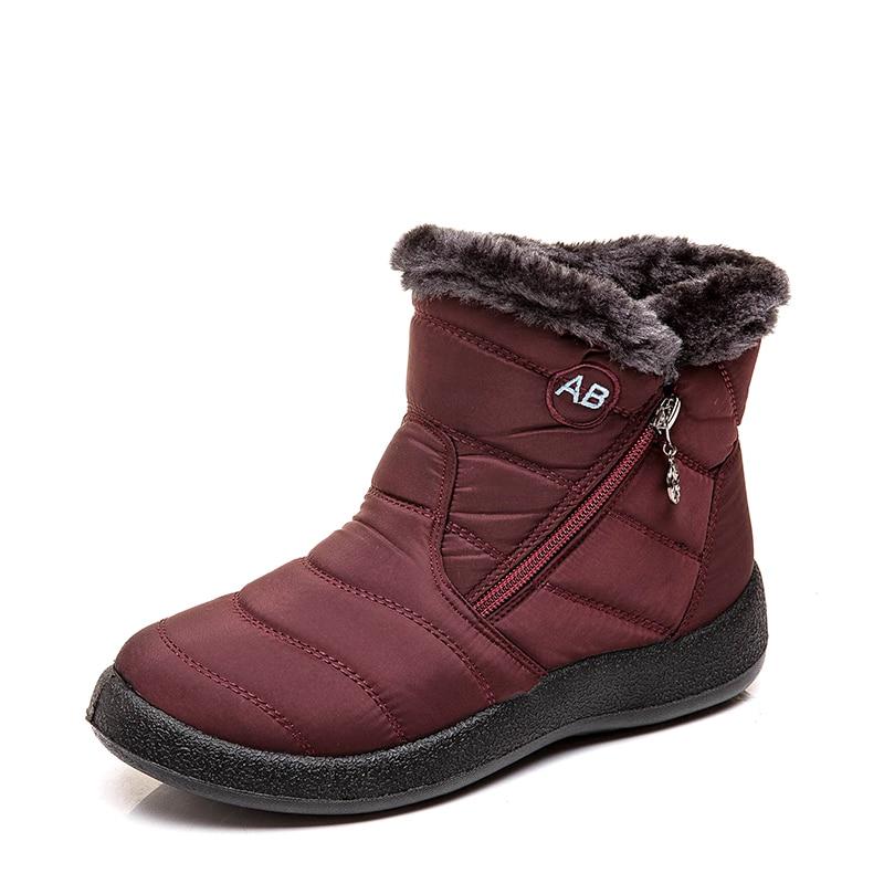Winter Ankle Boots with Fleece Lining and Zipper