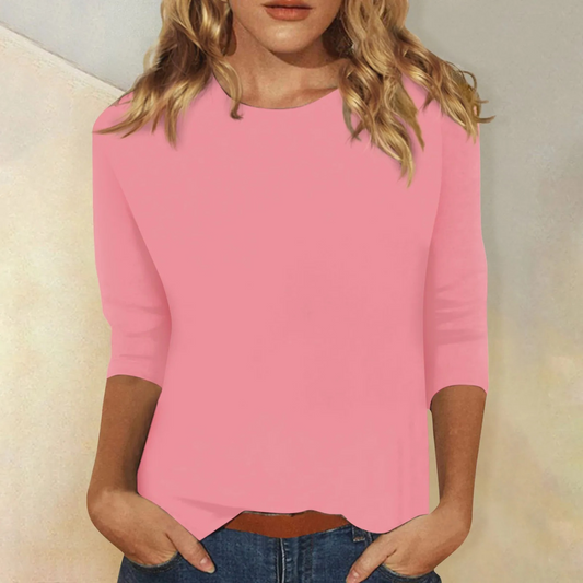 Women's 3/4 Sleeve Round Neck Top