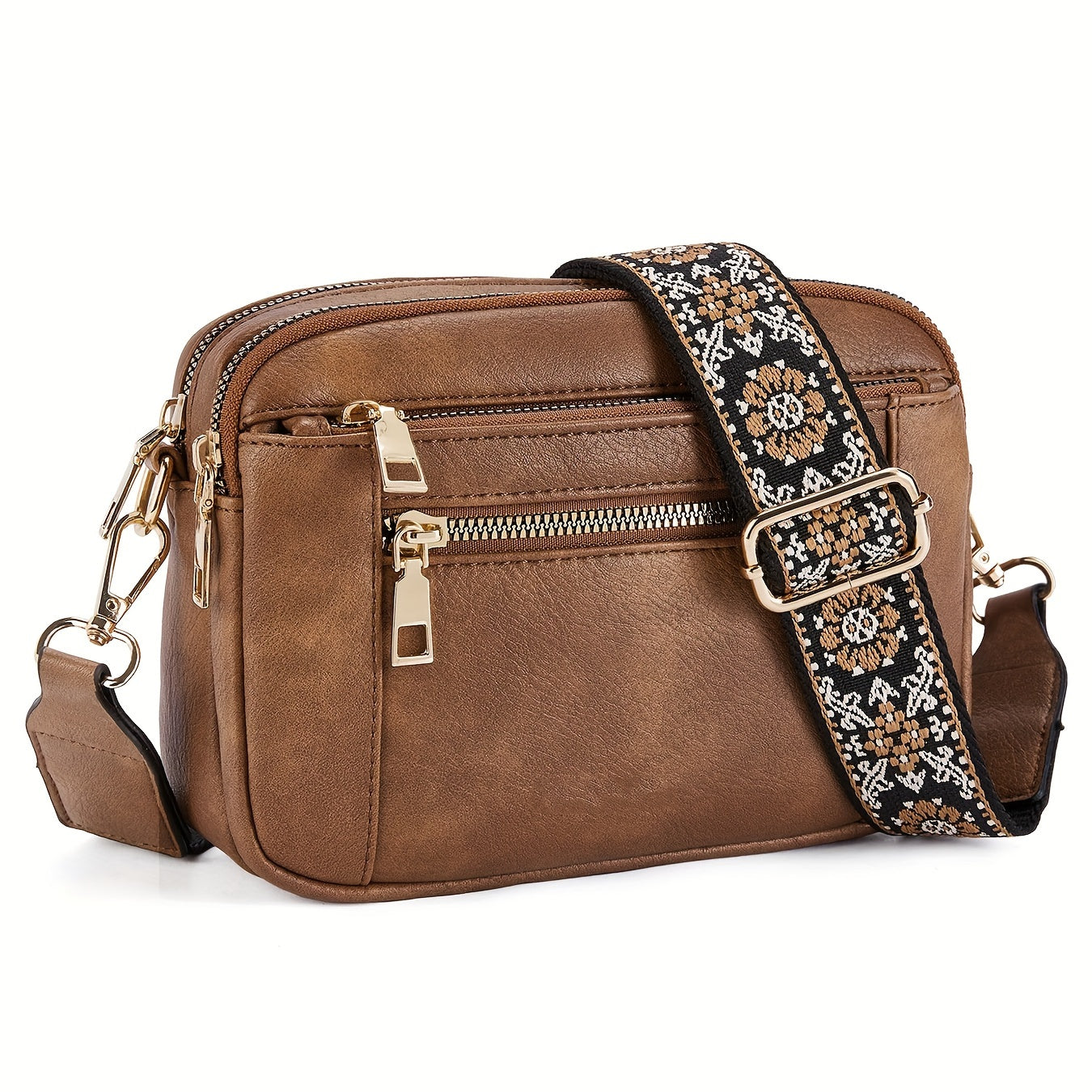 Women's Boho-Chic Vegan Leather Crossbody Bag