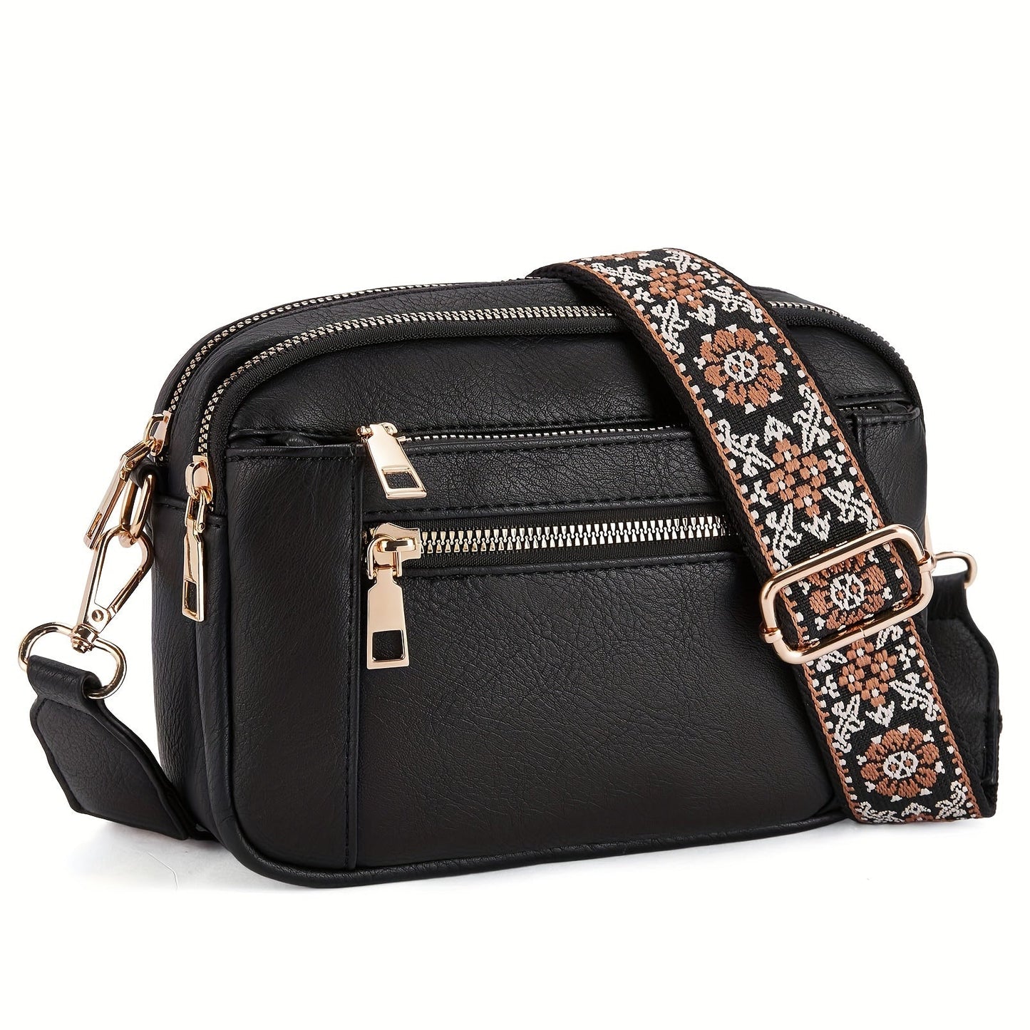 Women's Boho-Chic Vegan Leather Crossbody Bag