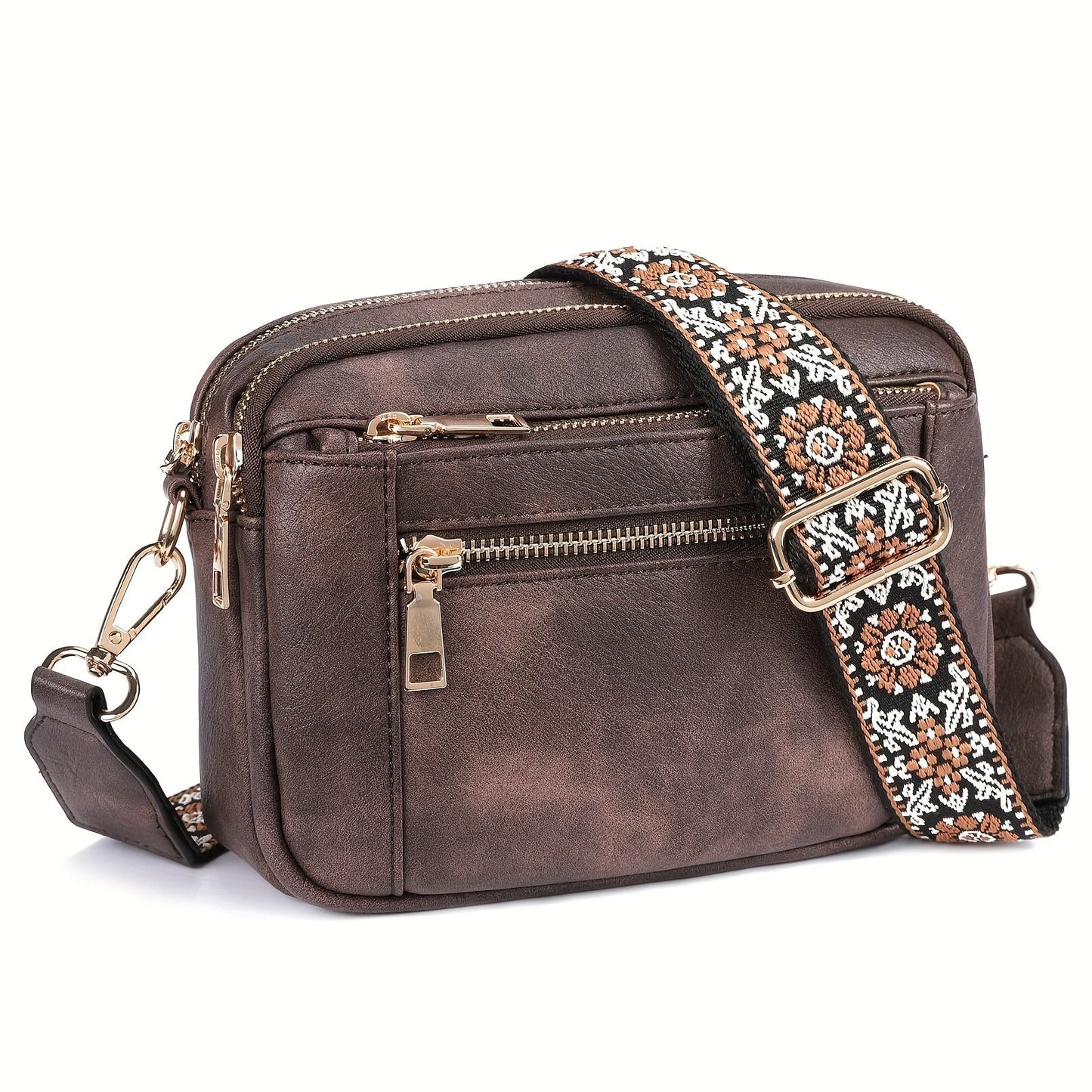 Women's Boho-Chic Vegan Leather Crossbody Bag