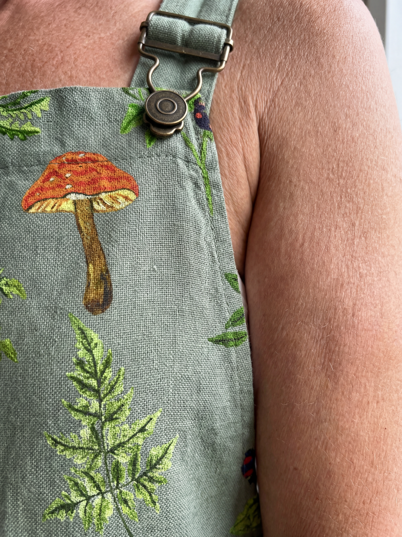 Women's Botanical Embroidered Overalls
