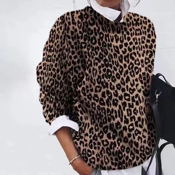 Women's Casual Leopard Print Sweater