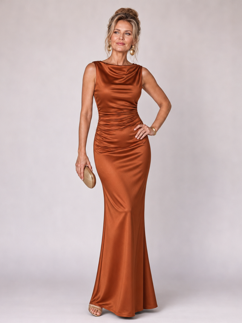 Women's Cowl Neck Bodycon Maxi Dress