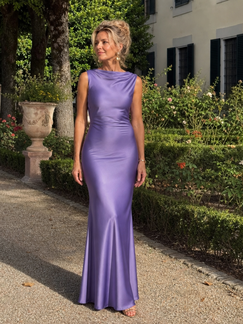Women's Cowl Neck Bodycon Maxi Dress