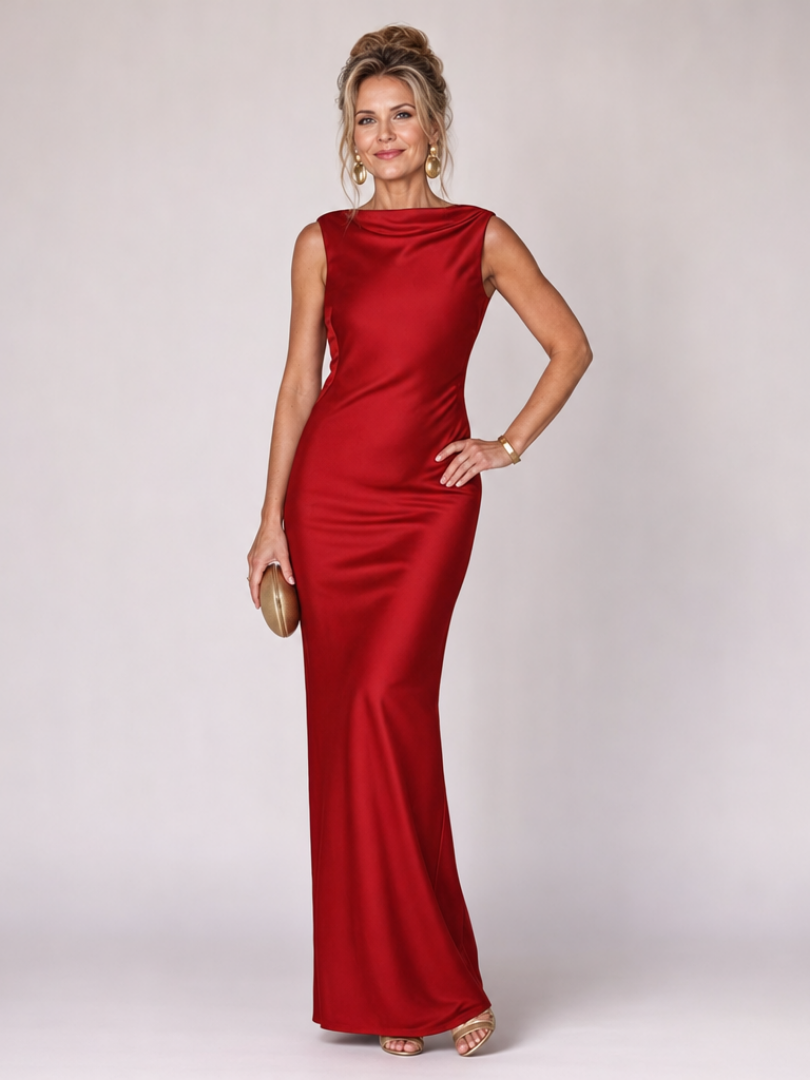 Women's Cowl Neck Bodycon Maxi Dress