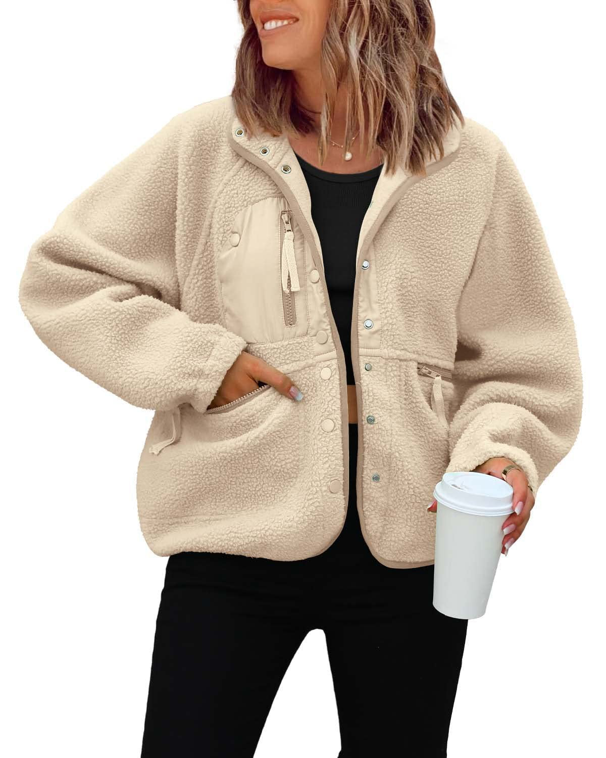 Women's Cozy Fleece Jacket with Practical Pockets
