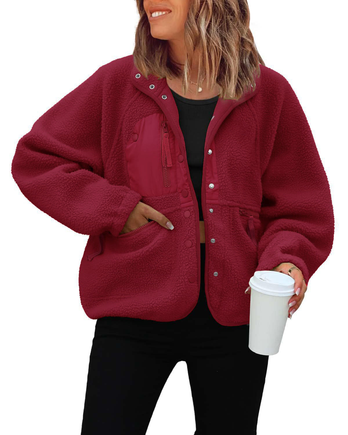 Women's Cozy Fleece Jacket with Practical Pockets