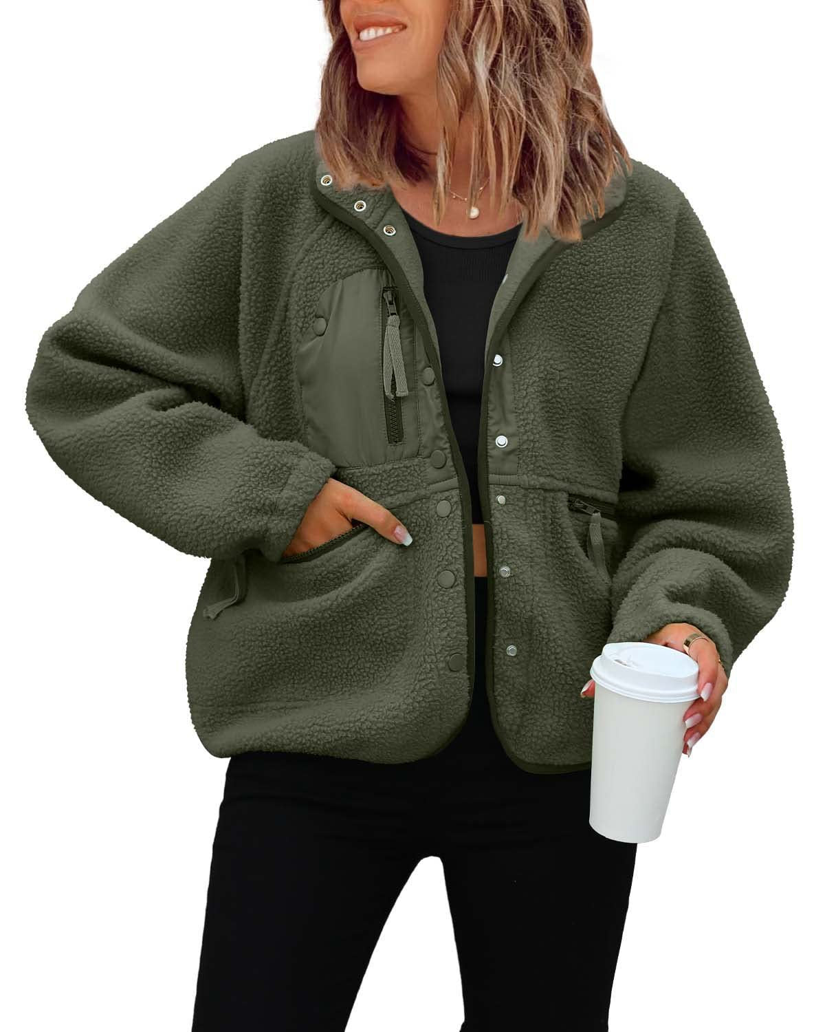 Women's Cozy Fleece Jacket with Practical Pockets