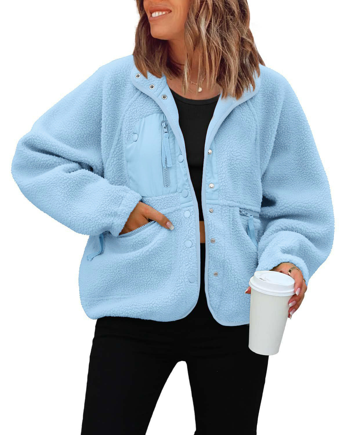 Women's Cozy Fleece Jacket with Practical Pockets