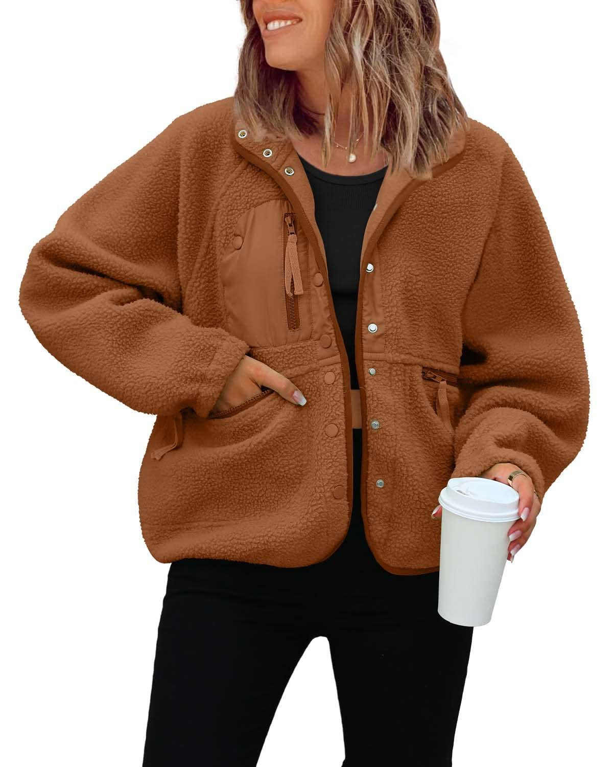 Women's Cozy Fleece Jacket with Practical Pockets