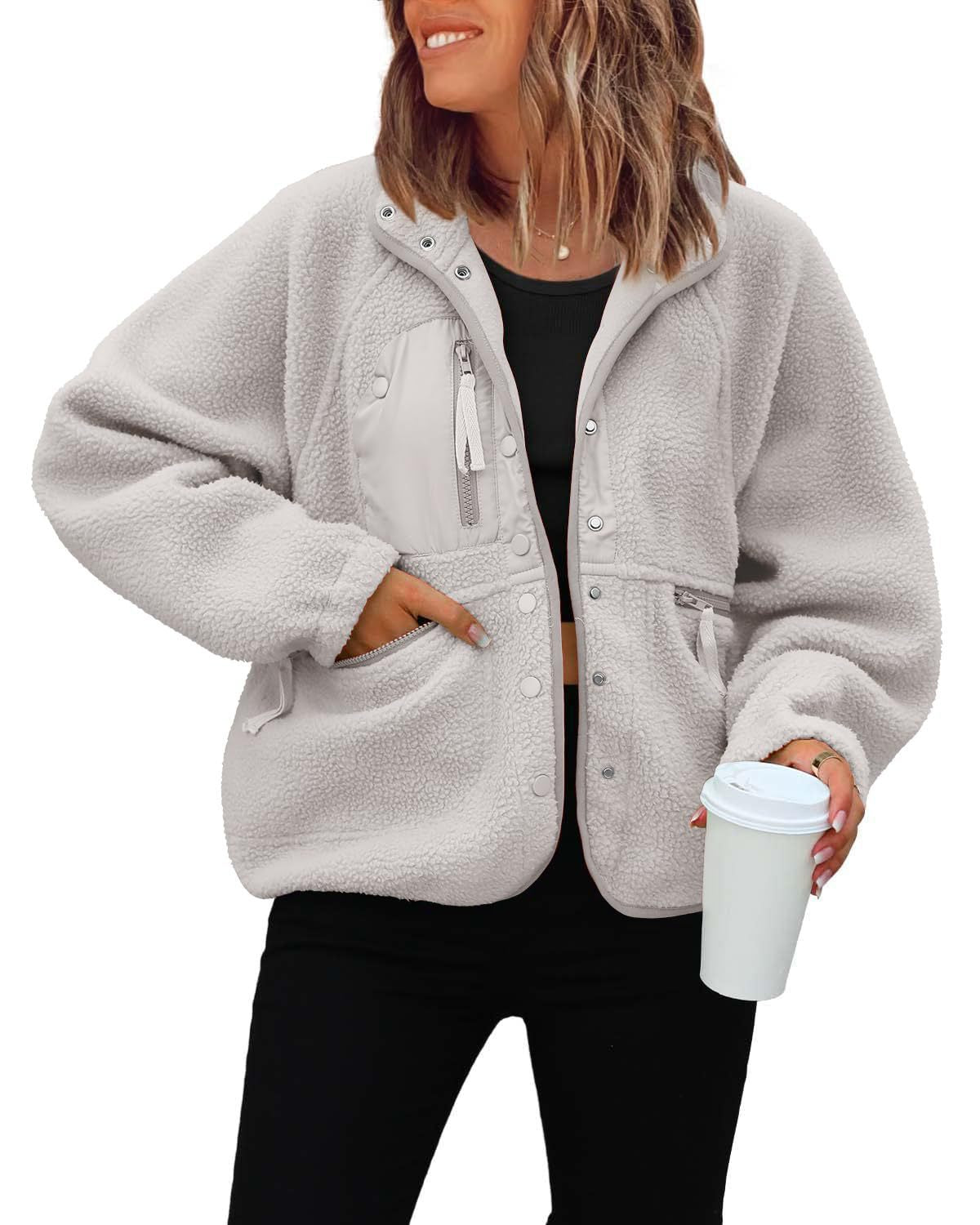 Women's Cozy Fleece Jacket with Practical Pockets
