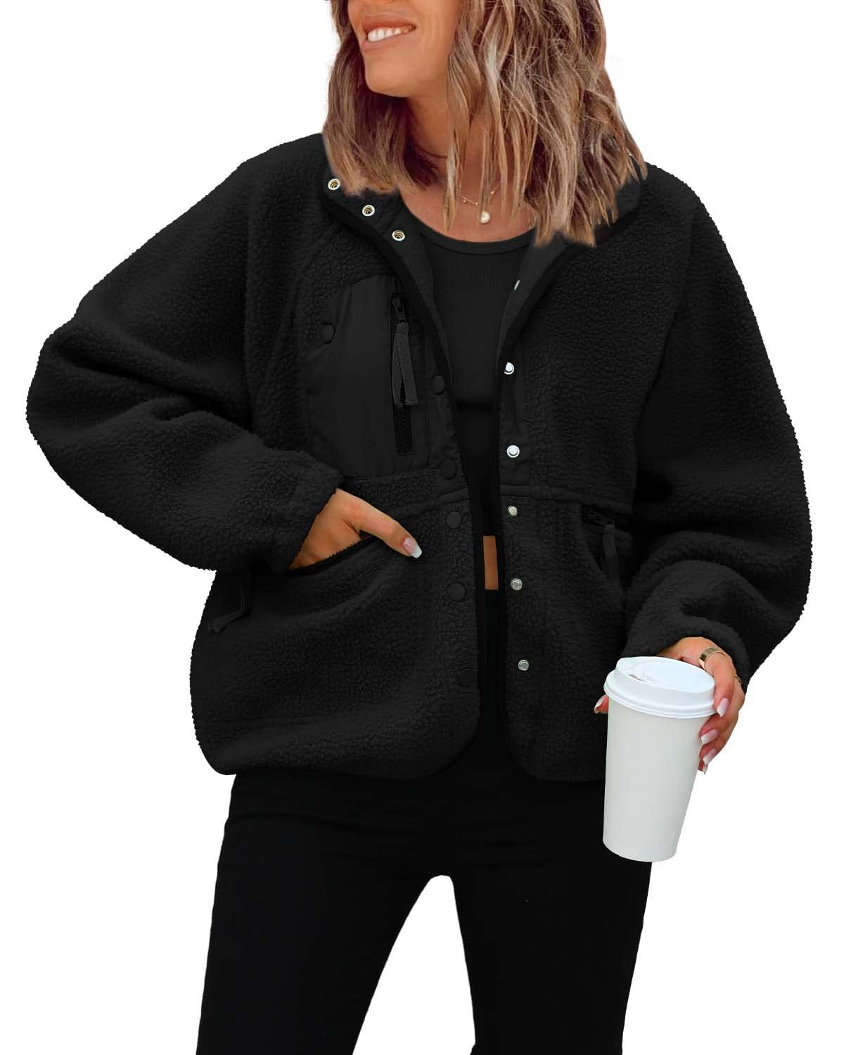Women's Cozy Fleece Jacket with Practical Pockets