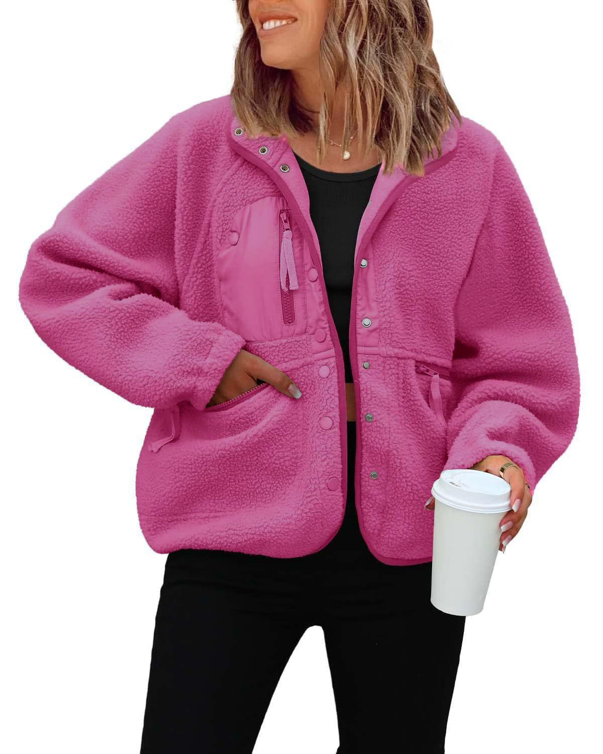 Women's Cozy Fleece Jacket with Practical Pockets