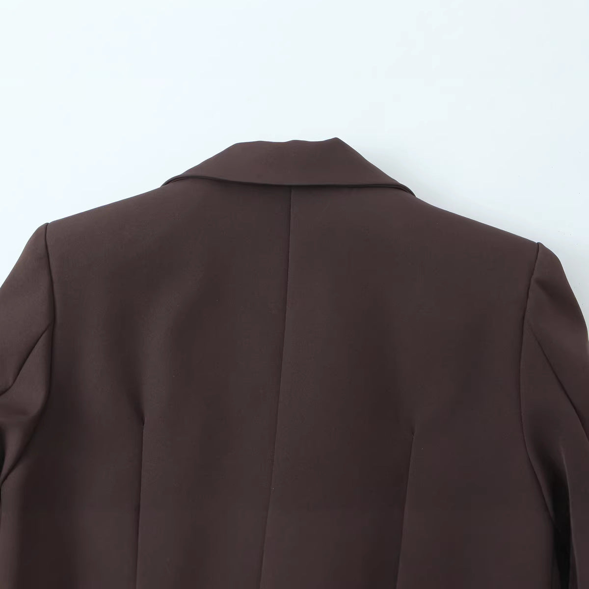 Women's Cropped Blazer with Double-Button Closure and Notched Lapel