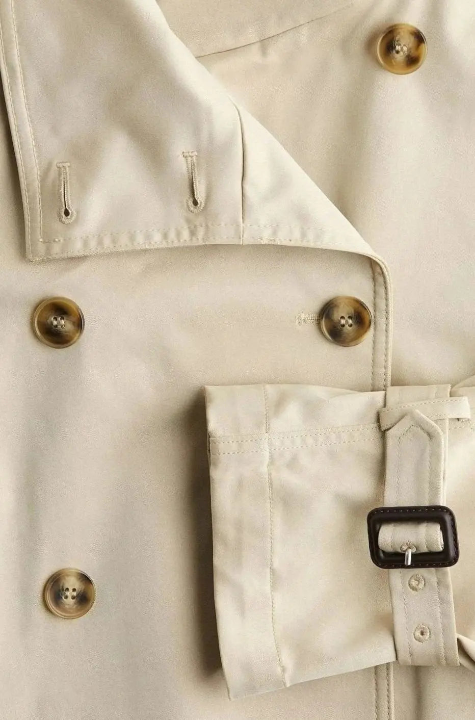 Women's Cropped Stand-Up Collar Belted Trench Jacket