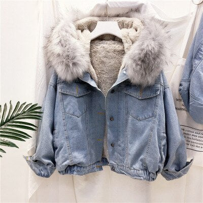 Women's Denim Winter Coat