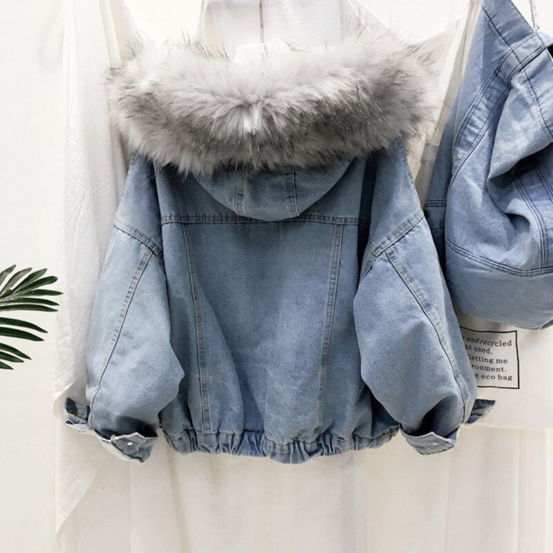 Women's Denim Winter Coat