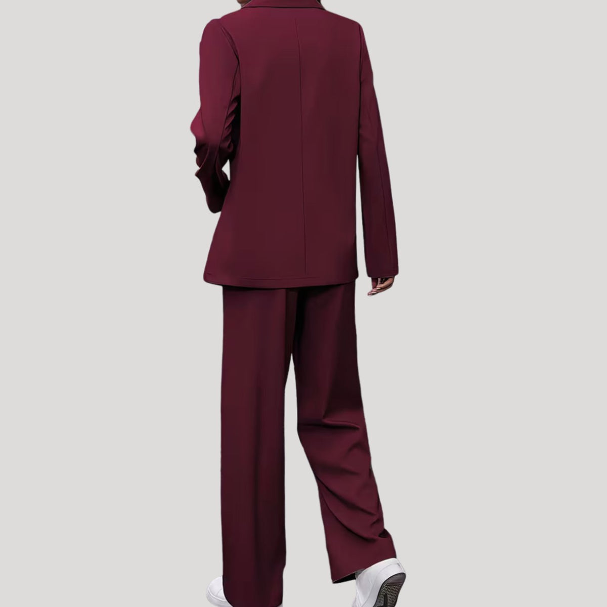 Women's Double-Breasted Tailored Wide-Leg Pant Suit Set