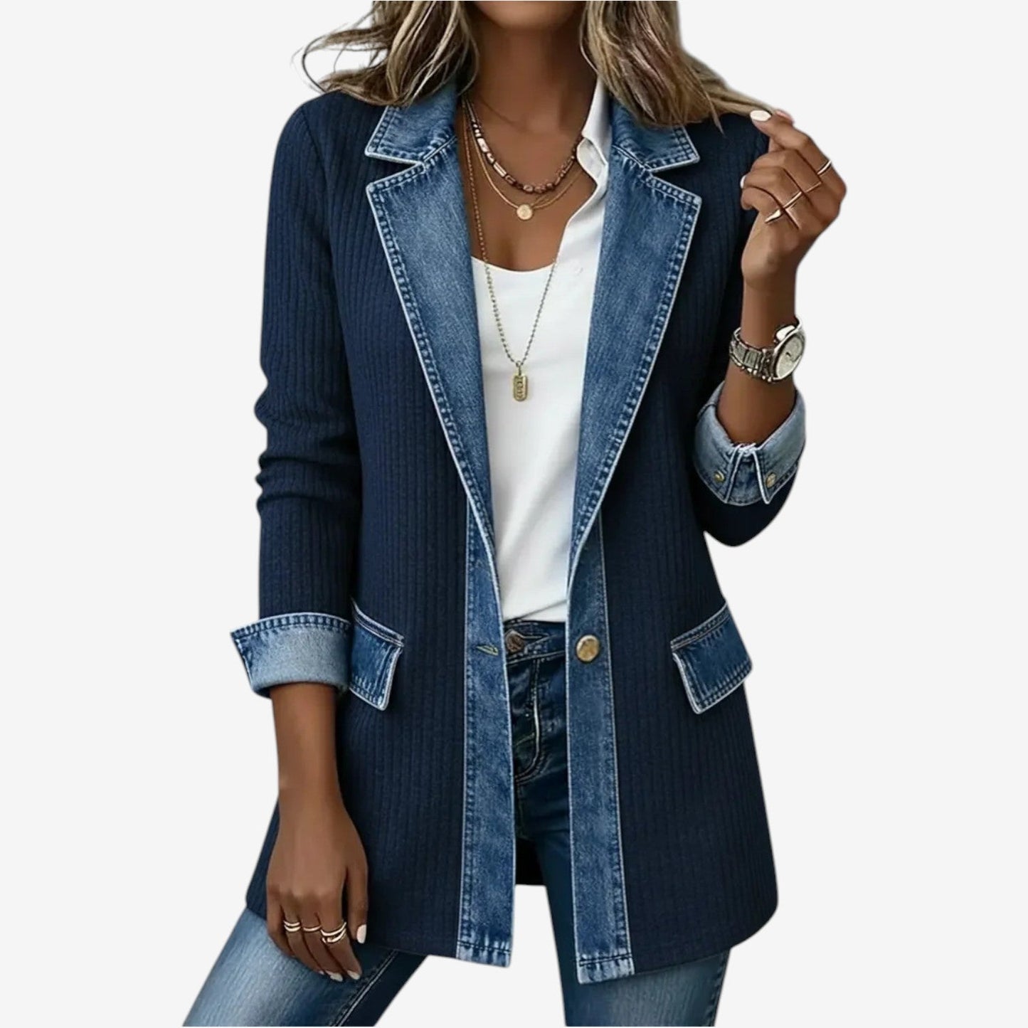 Women's Dual-Material Jacket