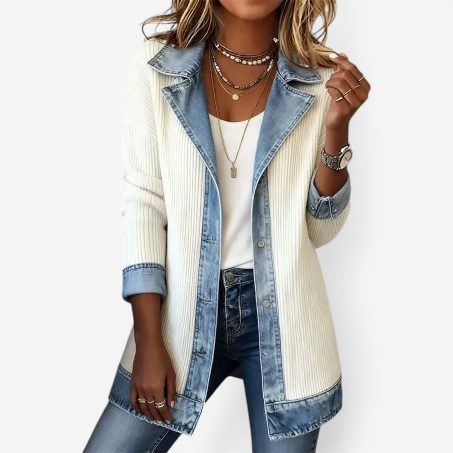 Women's Dual-Material Jacket