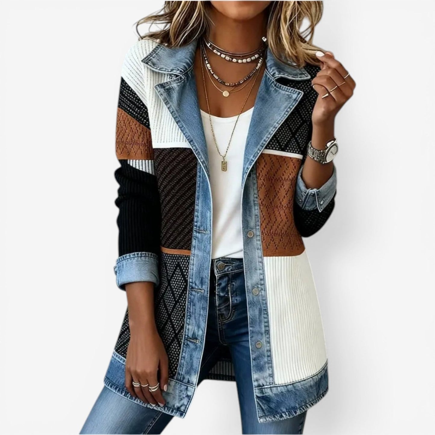 Women's Dual-Material Jacket
