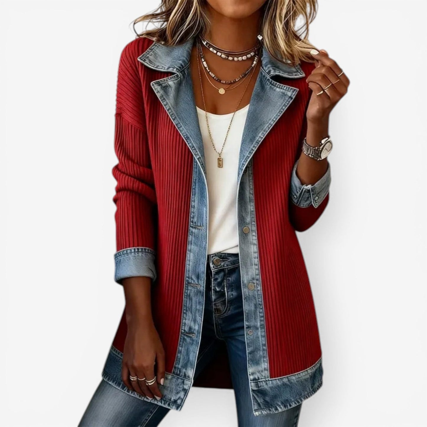 Women's Dual-Material Jacket
