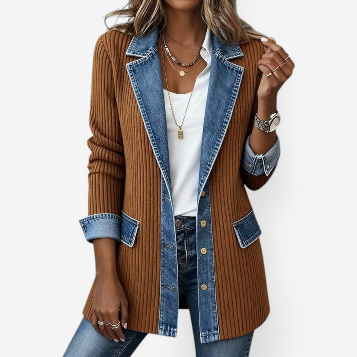 Women's Dual-Material Jacket