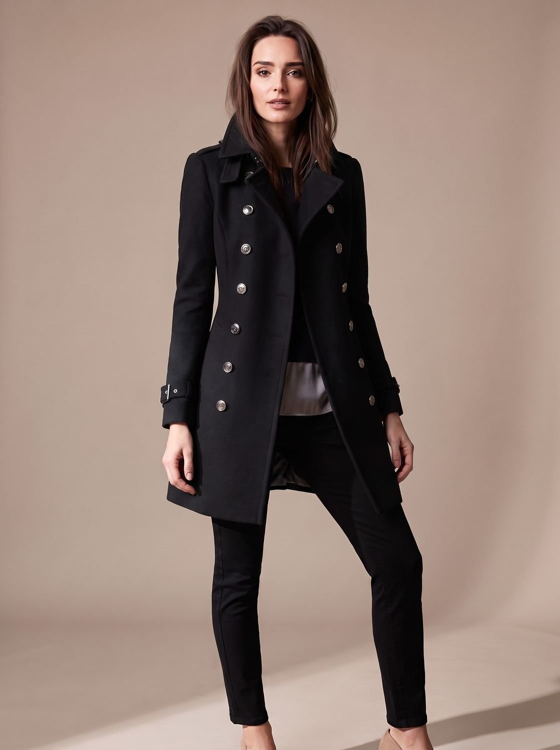 Women's Elegant Double-Breasted Winter Wool Coat