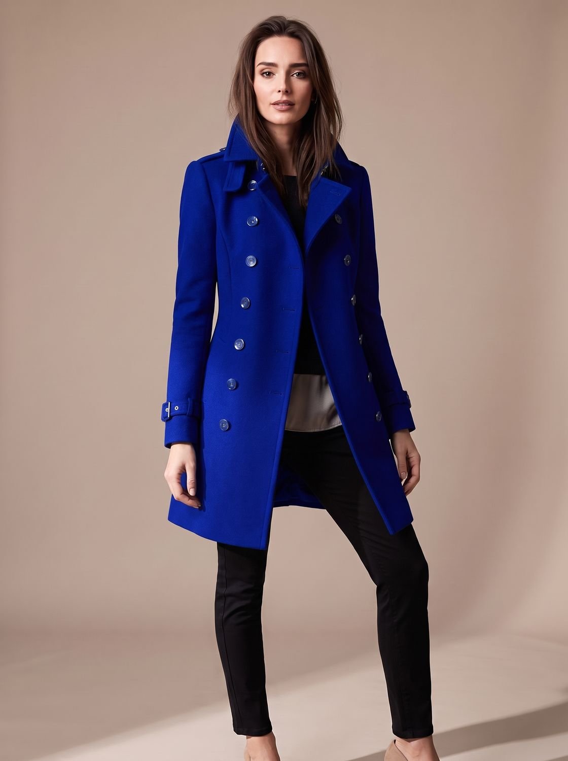 Women's Elegant Double-Breasted Winter Wool Coat