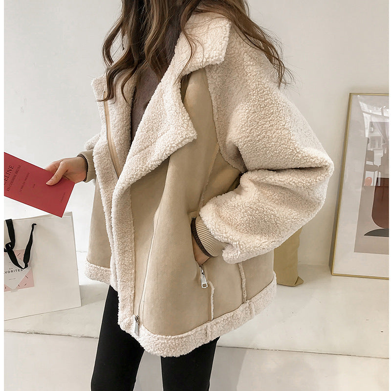 Women's Faux Leather Winter Coat