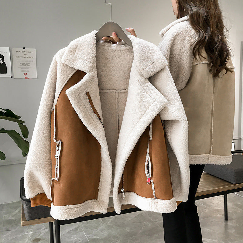 Women's Faux Leather Winter Coat