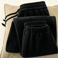 Women's Fleece Jogger Sweatpants with Drawstring Waist and Cuffed Ankles