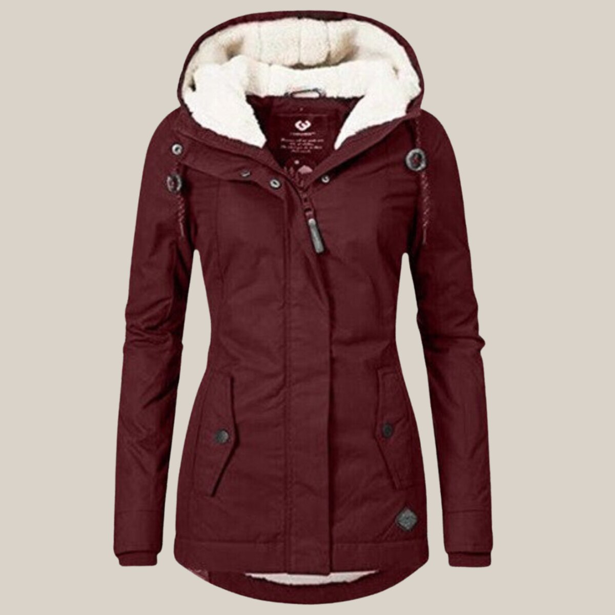Women's Fleece-Lined Hooded Quilted Windproof Winter Parka