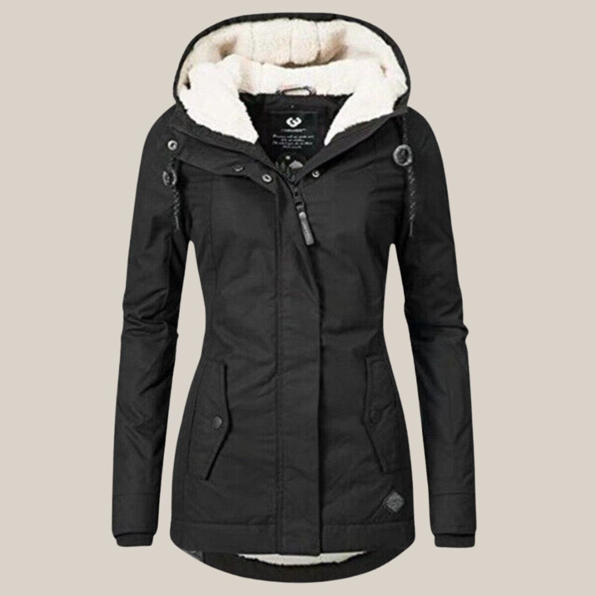 Women's Fleece-Lined Hooded Quilted Windproof Winter Parka