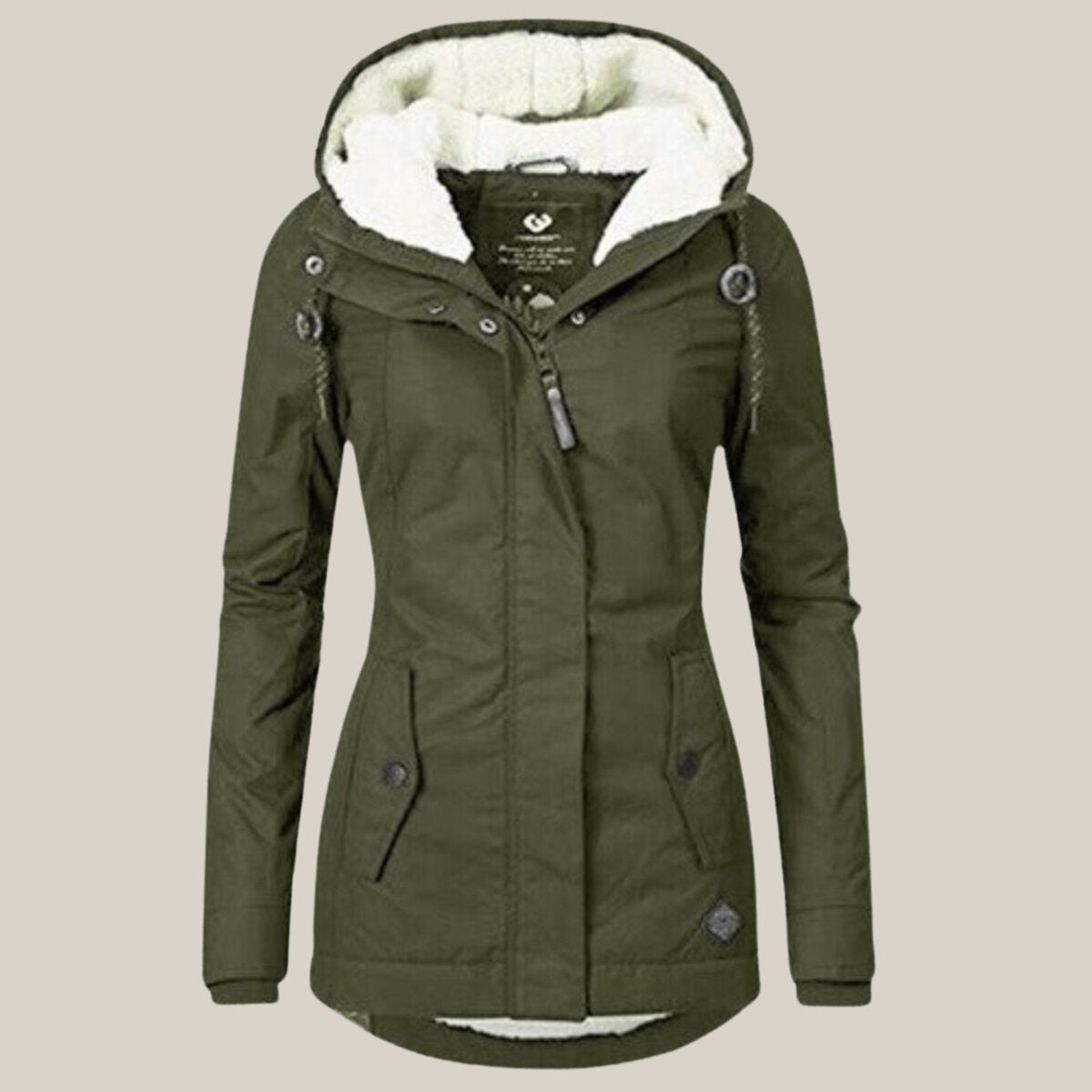 Women's Fleece-Lined Hooded Quilted Windproof Winter Parka