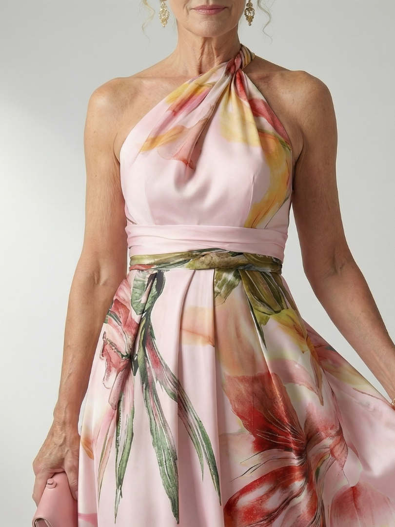 Women's Halter A-Line Maxi Dress