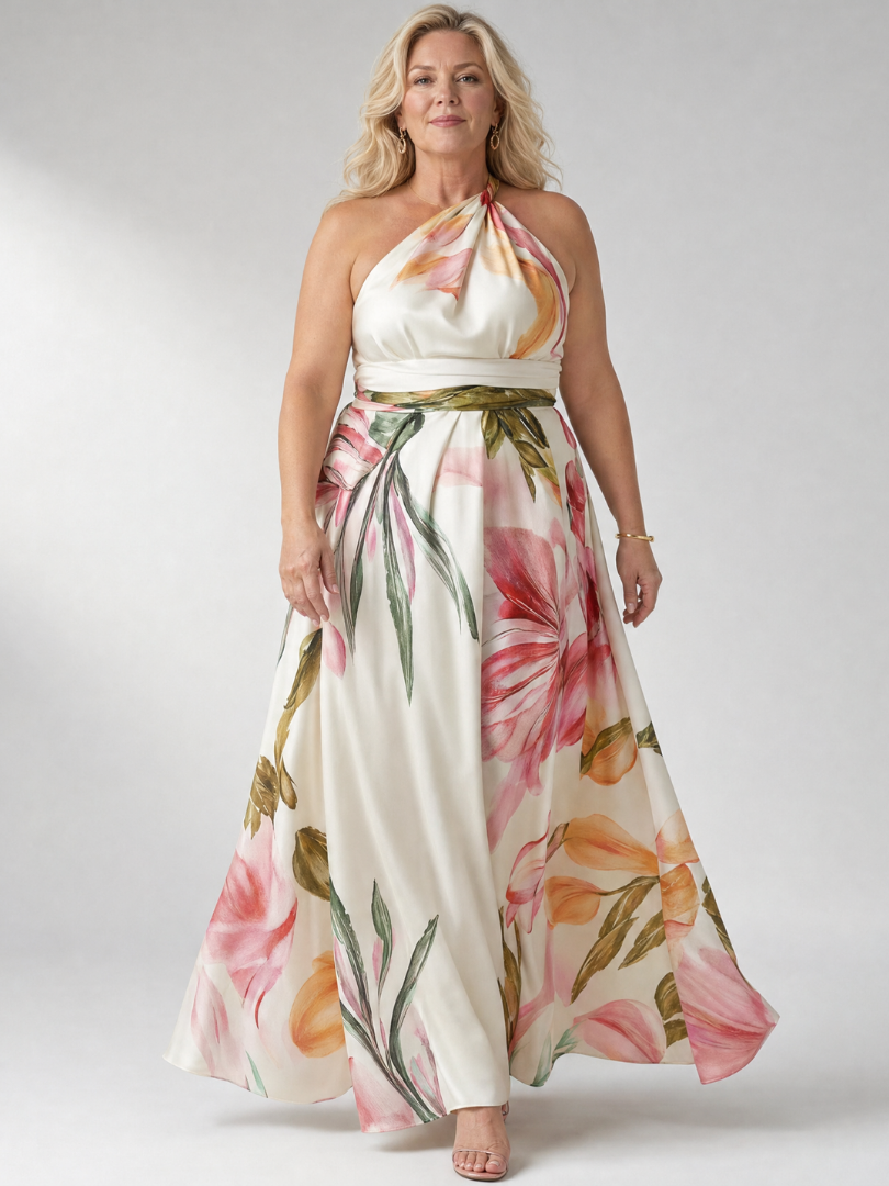 Women's Halter A-Line Maxi Dress