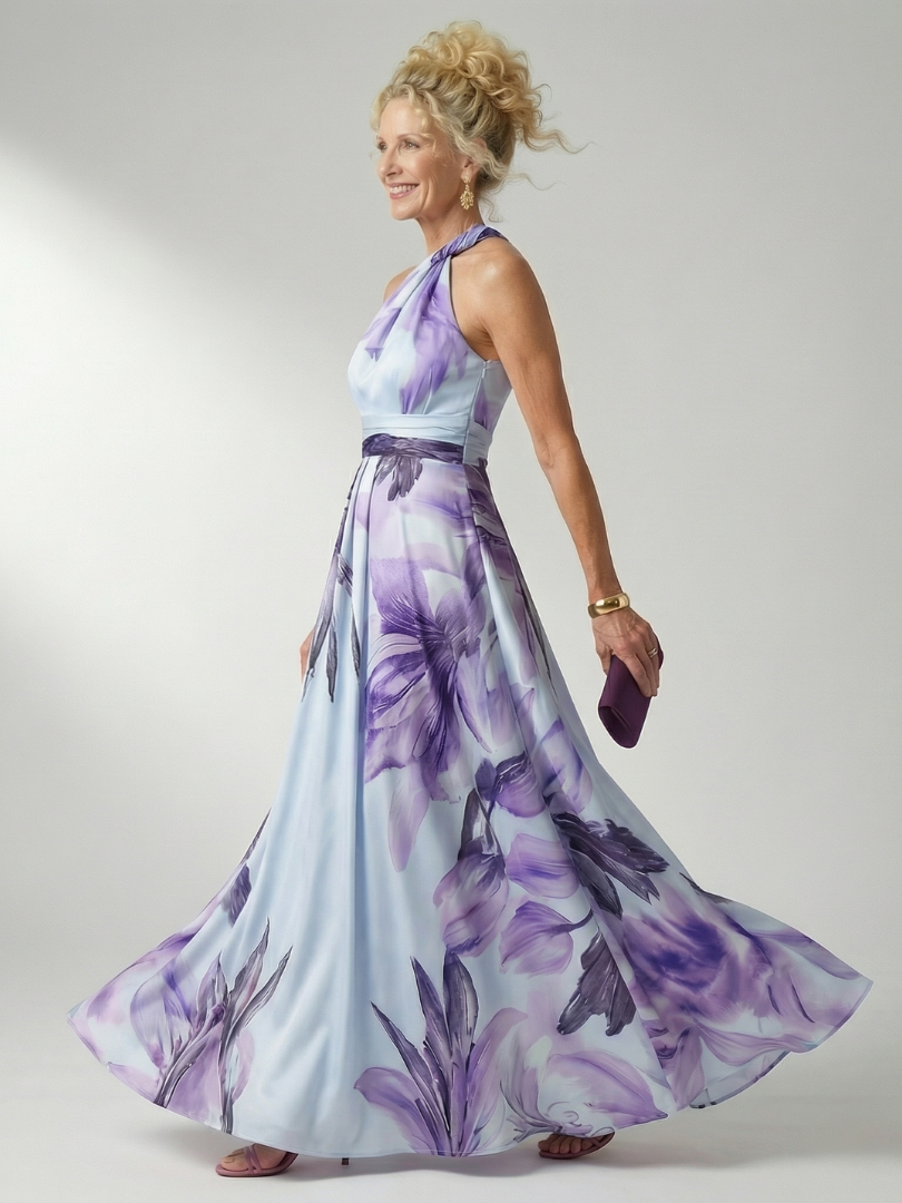 Women's Halter A-Line Maxi Dress