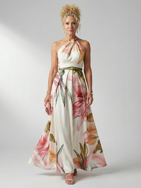 Women's Halter A-Line Maxi Dress