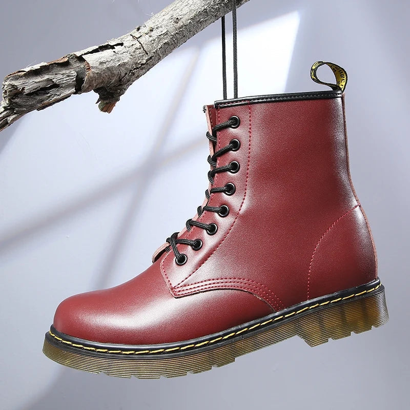 Women's Lace-Up Ankle Boots with Non-Slip Sole