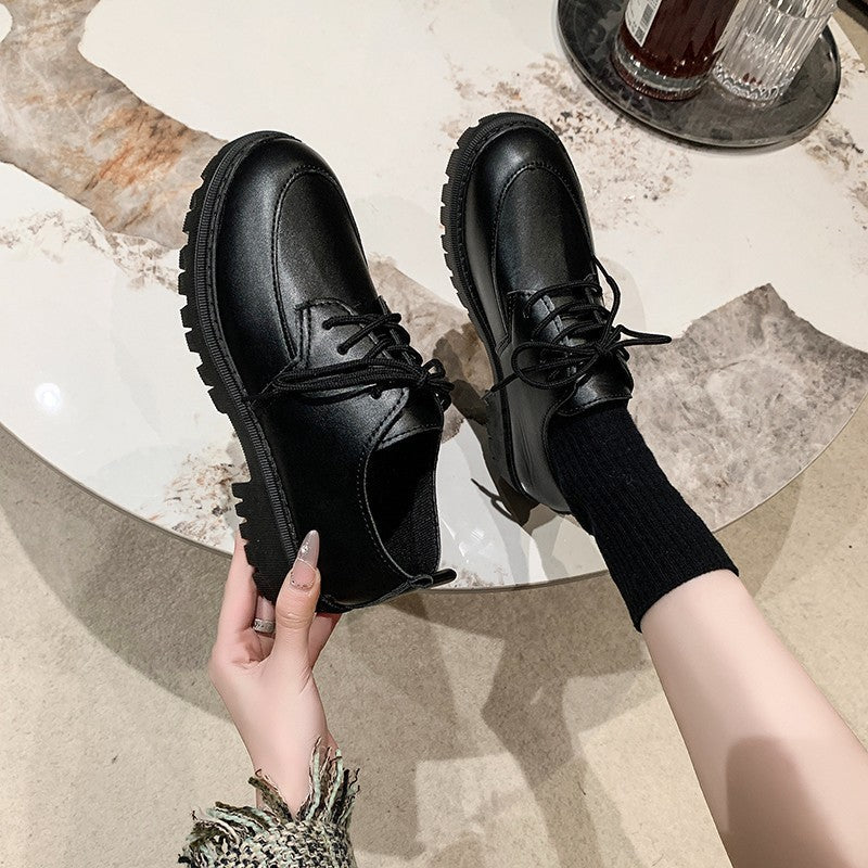 Women's Lace-Up Derby Shoes with Lug Sole, Padded Comfort Footbed and Subtle Platform